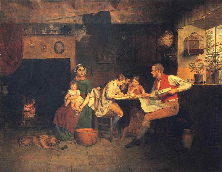 James Collinson Answering the Emigrant's Letter china oil painting image